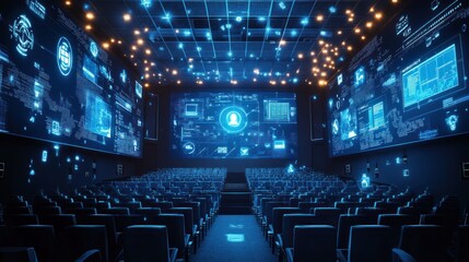 Digital cinema audience viewing data visualization