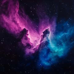 Fototapeta premium Cosmic Tapestry Nebula with Swirls of Celestial Light and Shimmering Stars in Universe Art