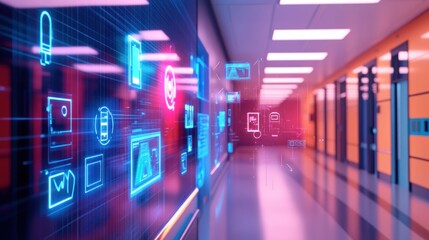 Digital interface hallway education future technology