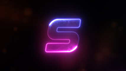 Glowing neon capital Latin alphabet S. English Language Letter S, Neon futuristic effect. Trendy font with glow lighting. Educational concepts © Pro Motion