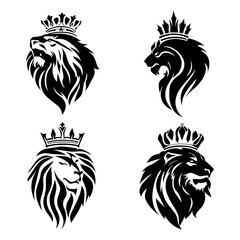 Fototapeta premium Lion head logo silhouette vector