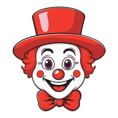 funny cartoon clown with hat
