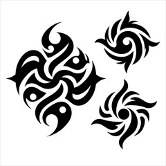 Naklejka premium Tribal tattoo silhouette vector. Tribal tattoo icon. Vector tribal tattoo silhouette illustration.