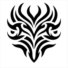 Naklejka premium Tribal tattoo silhouette vector. Tribal tattoo icon. Vector tribal tattoo silhouette illustration.