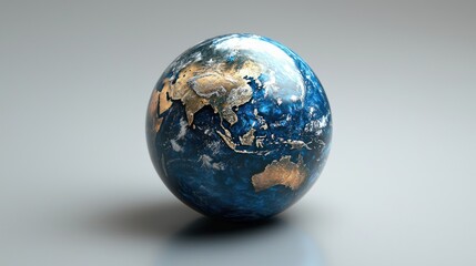 Earth globe, detailed view, neutral background, climate change concept, environmental awareness