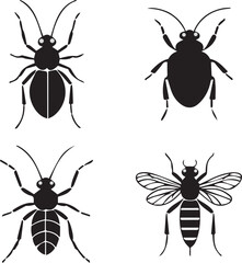 Animal nature fly be ant and mosquito set illustration vector 