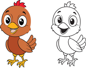 funny chicken cartoon vector 