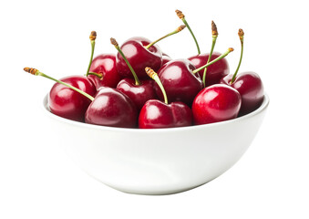 Sweet Cherries in a White Bowl Fresh Summer Fruit