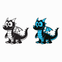 Dragon cute Cartoon  Animal monstar vector 