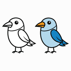 A cute Bird Animal illustration vector 