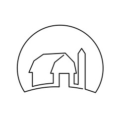 one line farm barn house