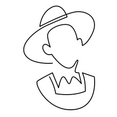 Fototapeta premium line art farmer