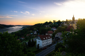 Fototapeta premium Sunrise Over Hohnstein