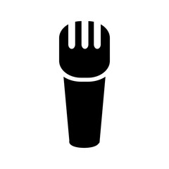 Classic microphone line icon with a grill pattern, inspired by vintage karaoke and radio mics.