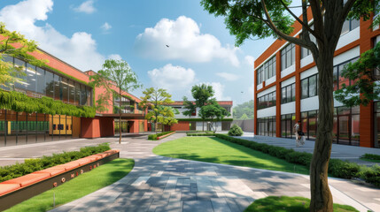 Obraz premium public school high school building
