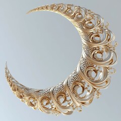 Obraz premium Elegant swirling sculpture in gold and white on a light background