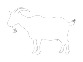 Goat silhouette icon symbol logo black design vector.