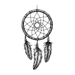 Dream catcher with feathers vector