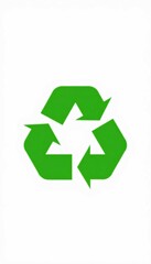Obraz premium Recycle Symbol Green Simple on White Background Illustrating Environmental Sustainability