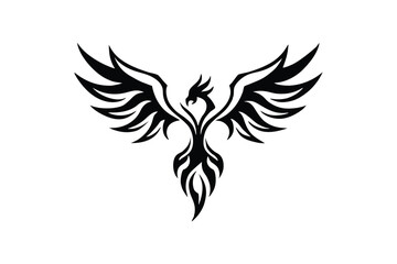 Phoenix Tribal Tattoo Silhouette Vector Design and Unique Tattoo Art 