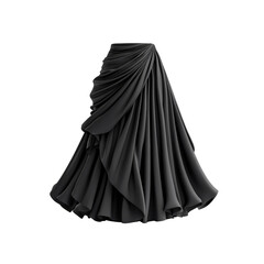 Naklejka premium Draped Dark Gray Maxi Skirt, Elegant Floor-Length Women's Garment, Fashion Design Mockup