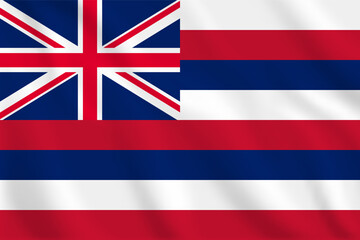 3d illustration wavy National flag of Hawaii Country.