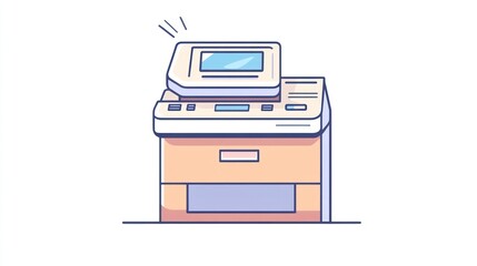 Simple illustration of a modern multifunction printer