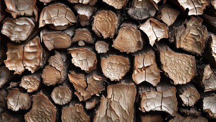 Fototapeta premium Natural bark texture close-up showcasing unique patterns and details of aged wood, perfect for backgrounds and nature-themed designs.