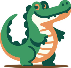 Obraz premium A simple Alligator vector style with white background 