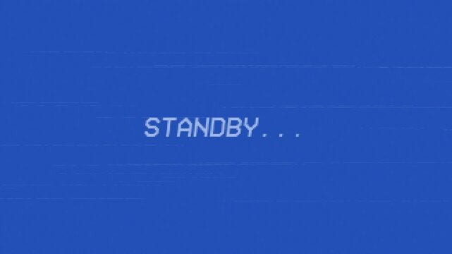 VHS Standby blue screen with noise