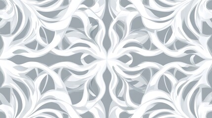 Fototapeta premium Seamless grey and white ornate floral pattern.