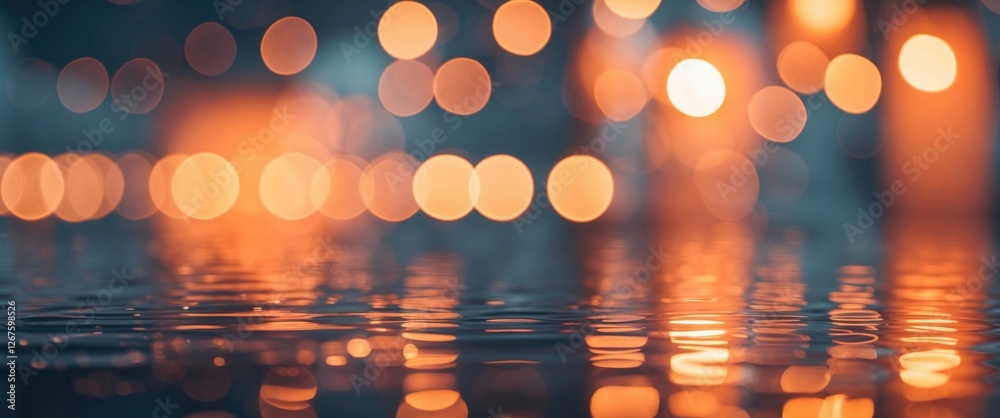 Aufkleber Warm Orange Bokeh Light Reflection Abstract Background Creating a Dreamy Atmosphere with Space for Text Overlay and Creative Uses