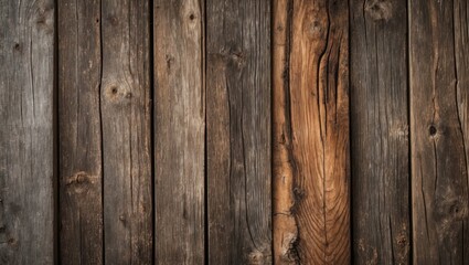 Fototapeta premium Rustic wooden wall background texture featuring a mix of weathered and polished timber planks in earthy tones ideal for interior design projects.