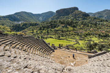 Antique theater ruins of Pinara near Fethiye, Turkey