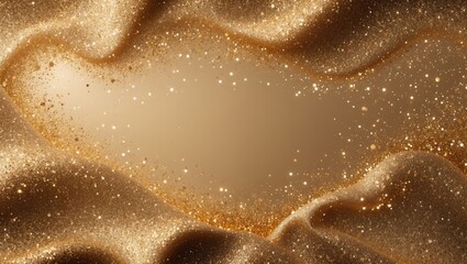 Naklejka premium Elegant Gold Dust Sparkling Texture Background with Abstract Satin Frame for Stylish Designs and Creative Projects