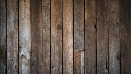 Fototapeta premium Rustic wooden wall texture with varied shades and grain patterns ideal for background or layering in design projects