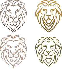 Minimalist Lion Head Logo Icon – Elegant Gold Line Art Symbol A sleek and modern minimalist lion head logo icon designed with elegant gold line art. This abstract and stylish lion face 