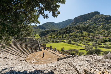 Antique theater ruins of Pinara near Fethiye, Turkey