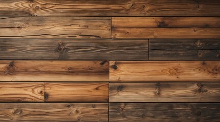 Wooden Plank Wall Texture with Natural Grain Patterns in Varying Shades of Brown and Black Suitable for Background Use Copy Space