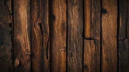 Obraz premium Richly textured brown wood planks showcasing natural grain patterns for rustic backgrounds and design projects.