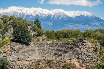 Antique theater ruins of Pinara near Fethiye, Turkey