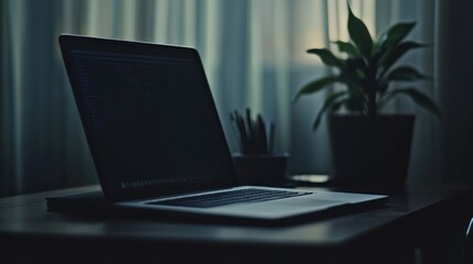 Fototapeta premium Evening Laptop Workspace
