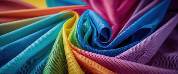 Vibrant non-woven fabric rolls in rainbow colors ideal for home decoration and floor protection creating a colorful and dynamic background.