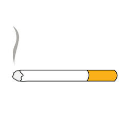 smoldering cigarette vector icon