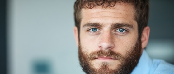 Fototapeta premium close-up portrait of a serious bearded man
