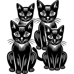 Obraz premium set of cats