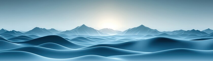 Golden sunrise over majestic mountain peaks, a breathtaking landscape of nature's beauty