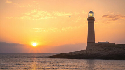 lighthouse at sunset