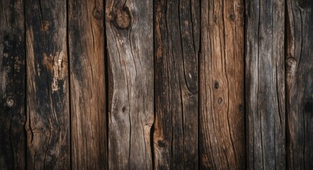 Fototapeta premium Weathered wooden texture background with rich brown hues showcasing tree trunk features for rustic design themes and natural aesthetics.