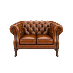 Luxurious Brown Leather Chesterfield Sofa